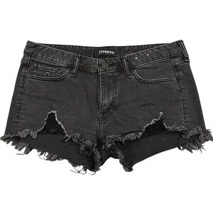 Express Black Distressed Jean Shorts